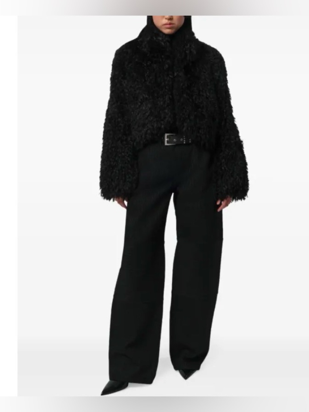 Apparis Ginette Curly Faux Fur Cropped Jacket